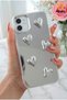 For iPhone 11 Case Mirrored Silver 3D Heart Pattern Shock Absorbing Silicone Cover - 2