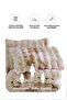 Fur Bedspread Single Filled Plush Soft Rabbit Hair Quilt 2 Pieces Paye Cream Beige - 4