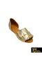Women's Gold Genuine Patent Leather Shoes 505320255-1 - 3