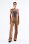 Camel Wide Leg Elastic Waist Basic Long Women's Trousers Sh191 - 5