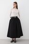 Women's Belted Ruched Detail Maxi Skirt Black - 2