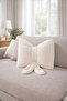 Welsoft Bow Tie Pillow 40X40 Decorative Throw Pillow Plush Soft Pillow |   For Living Room Sofa Bed