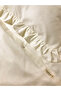 Double Ruffled 100% Natural Cotton 4 Piece Duvet Cover Set Classic Creme - 2