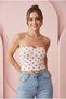 White Butterfly Ribbon Detailed Women's Crop Pajama Top Women's Nightgown - 2