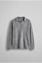 Men's Polo Neck Soft Textured Oversize Sweater Gray