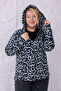Women's Plus Size Warm Leopard Fleece Hooded Zippered Sweatshirt - 6