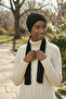 Pleated Tie Black Ready-To-Wear Turban Hijab Bonnet Suitable for Medical Use - 4
