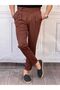 Men's Brown Comfortable Fit Baggy Cut Fabric Trousers - 7