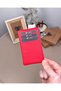 Genuine Leather Zippered Mini Coin Compartment Red Color Women's Red Color Card Holder 2126 - 2