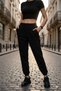 Women's Black High Waist Jogger Sweatpants