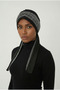 Nova Bandana Black-Silver Ready-To-Wear Turban Hijab Bonnet Suitable for Medical Use - 9