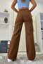 Scool Brown Lycra Super High Waist Loose Jeans(super High.)Wide Leg - 3