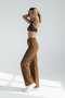 The Women's Loose Lycra 90's Unfading Brown Super High Waist Loose Leg Denim Palazzo Pants - 5