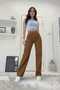 Ness Lycra Women's Brown Super High Waist Loose Leg Denim Jeans Palazzo Pants - 2
