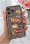 iPhone 12 Pro Max Case Designed Patterned Camera Protected Teddy Bear Coffee Soft Silicone Cover - 2