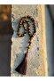 Natural Tiger Eye Prayer Tasbih, 33 Beads, 10mm , Dark Brown Tassel - 2