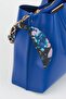 Women's Scarf and Chain Accessory Soft Leather Blue Hand and Shoulder Bag - 2