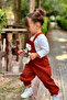 Unisex Boy Size Corded Fabric Salopet with Teddy Toy, Pack of 2 - 4