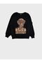 Girls' Cotton Black Leopard Printed Long-Sleeve Wide-Leg Tracksuit Set - 4