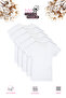 Özkan 42780 5-Pack Girls' 100% Cotton Ribbed Flexible Comfortable Short Sleeve Undershirt with Transfer Design