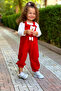 Unisex En Çizgi Corded Fabric 2-Piece Salopet with Teddy Toy - 4