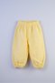 100% Cotton Flared Muslin Fabric Baby Girl and Child Loose-Fit Trousers (Yellow)