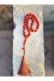 Natural Red Agate Prayer Tasbih, 33 Beads, 10mm Round Polished Stones with Tassel for Meditation - 4
