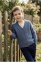 Boy's Spring Premium Knitwear Cardigan with Stitch-Free Braided Hair Braids and Buttons, V-Neck - 6