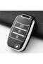 Kia Compatible Rio, Picanto, Sportege, Ceed, Optima, Sorento, Stinger, Cerato, Forte Silver Edge Tpu Key Case Cover (Black)