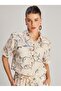 Patterned Short Sleeve Linen Shirt - 3