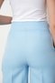 Women's Light Blue High Waist Palazzo Pants with Pockets, Wide Legs, Button Detail Slim Fit Kalip Trousers - 5