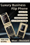 Luxury Flip Phone - Dual Sim Keypad Mobile - Classic Flip Design - Gold Finish - Unboxed Like N - 7