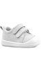 Sonic White Anatomical Genuine Leather Baby Sneakers - Velcro Sports Shoes