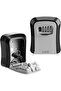 Key Storage Safe Box, 4-Digit Combination, Resettable Wall-Mounted, Gray/Black