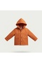 Baby Boy-Child Button Closure Hooded Linen Jacket Short Sleeve T-Shirt Elastic Waist Denim Pants Set - 2