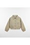 Girl's Button Closure Rope Strap Woven Fabric Dress Button Closure Linen Brush Shirt Jacket Set - 2