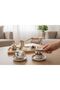 Russian Horse Patterned Porcelain 2-Person 4-Piece Coffee Cup Set - 5