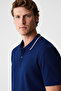 Rhodes Men's Navy Blue Polo Neck T-Shirt - 6