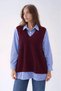 Women's Long Sleeve Shirt, Collar, Lined Knit Vest, Sporty Chic Shirt, Sweater