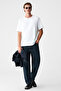 Peltz Men's Relaxed Crew Neck Long Sleeve White T-Shirt - 2