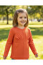 Girl's Ribbed Knit Long Sleeve Full Fit Blouse – Orange / Orange - 5