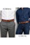Genuine Leather Belt Men - Semi-Casual Men's Belts - Black & Brown Men’s Leather Belt for Men - 2