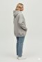 Gray Hooded Model Oversize Plus Size Regular Fit Unisex Large Size Sweatshirt - 4