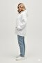 White Hooded Model Oversize Plus Size Regular Fit Unisex Large Size Sweatshirt - 3