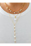 Y Necklace Multi Style 3-Piece Pearl Necklace Gold - 3
