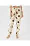 Women's Pajama Bottoms Winter Relaxed Fit Soft Textured Colorfast Velvet Fabric Teddy Bear Pattern - 4