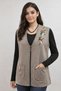 Steel Knit 3 Button Colorful Floral Embroidered Mother's Vest Beige