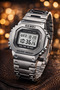 1456 Retro Style Silver Color Digital Men's Wrist Watch - 3
