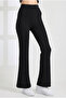 Women's Flared Front Ribbed Modal Fabric High Waist L Stretch Fabric t Shaping / Sculpting Pants Leggings - 3