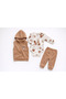 Baby Boys 3-Piece Set 100% Cotton Bear Embroidered Comfortable Fit Daily Set - 3